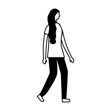 Beyaz arka plan üzerinde kadın karakter