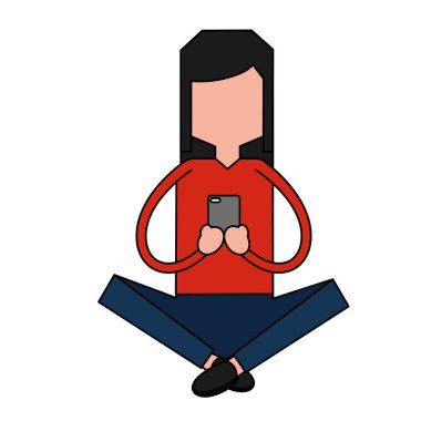 Taşınabilir sosyal medya kullanan kadın