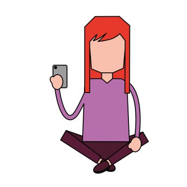 Taşınabilir sosyal medya kullanan kadın