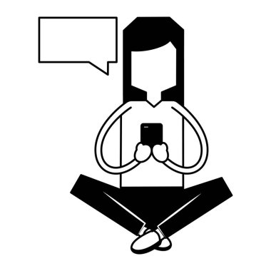 telefon konuşma balonu sosyal medya kullanan kadın