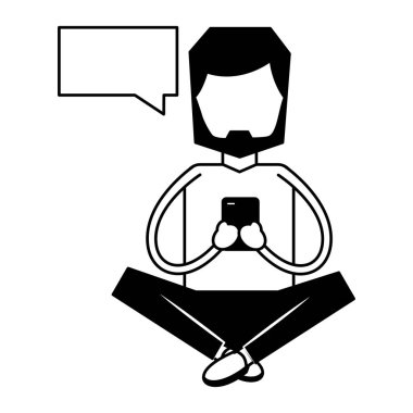 adam telefon konuşma balonu sosyal ortam kullanırken