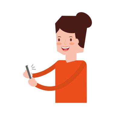 Taşınabilir sosyal medya kullanan kadın