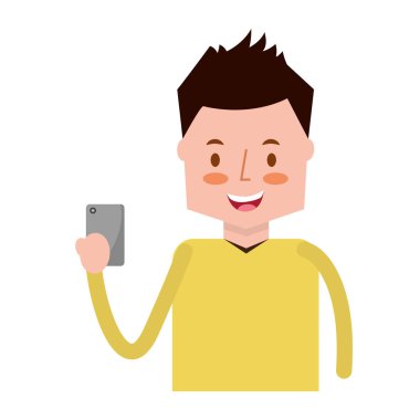 Akıllı telefon sosyal medya kullanan adam