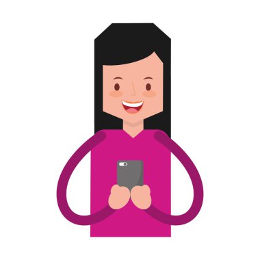 Taşınabilir sosyal medya kullanan kadın