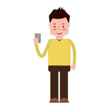 Akıllı telefon sosyal medya kullanan adam