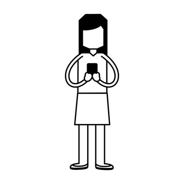 Taşınabilir sosyal medya kullanan kadın