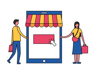 İnsanlar online satın alma