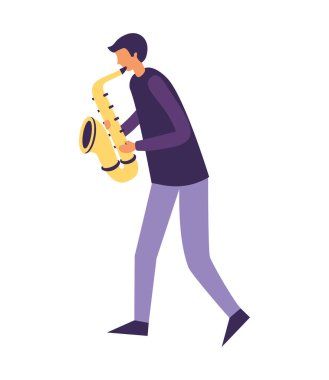 saksafon Orkestrası enstrüman olan adam