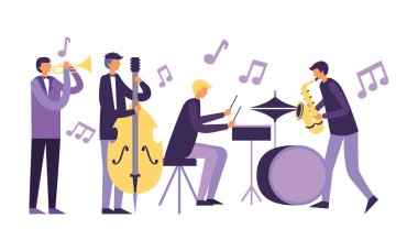 Klasik enstrümantal Caz Orkestrası insanlar