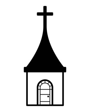 Kilise çapraz beyaz zemin üzerine inşa