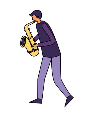 saksafon Orkestrası enstrüman olan adam