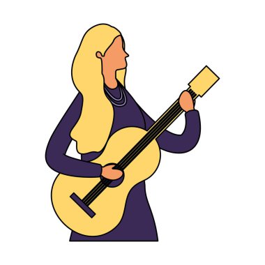 kadın ayakta iskambil gitar müzik