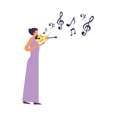 kadın ayakta oynarken keman müziği