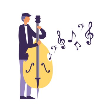 Çello saz müzisyen adam