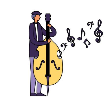 Çello saz müzisyen adam
