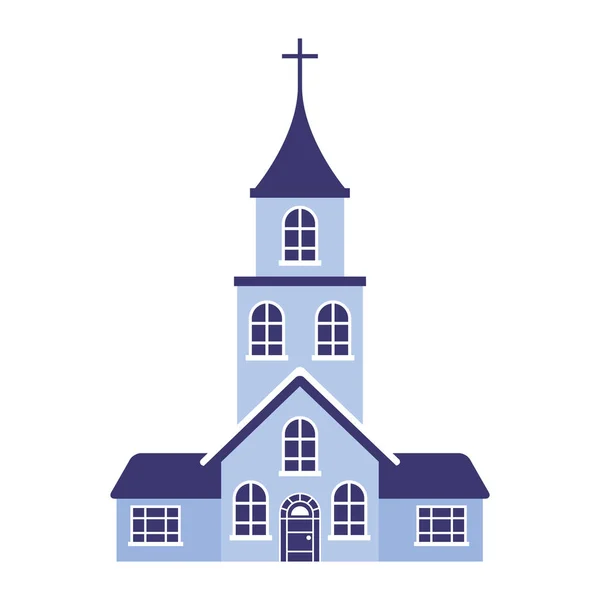 Beyaz arka plan üzerinde kilise bulding — Stok Vektör