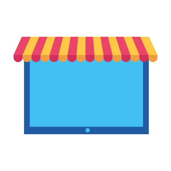 Tablet computer online winkelen — Stockvector