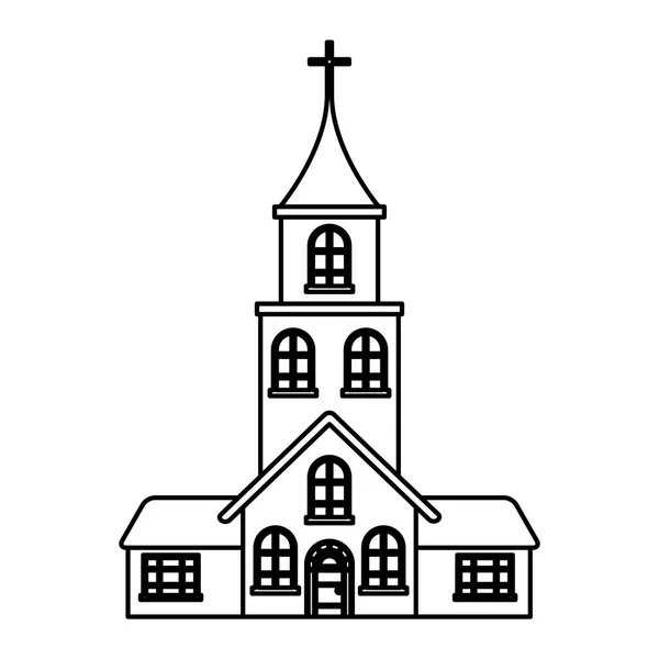 Chiesa bulding su sfondo bianco — Vettoriale Stock