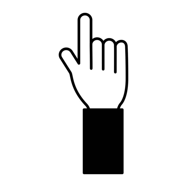 Main pointant sur fond blanc — Image vectorielle