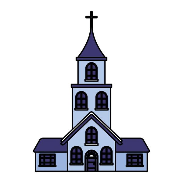 Bulding église sur fond blanc — Image vectorielle