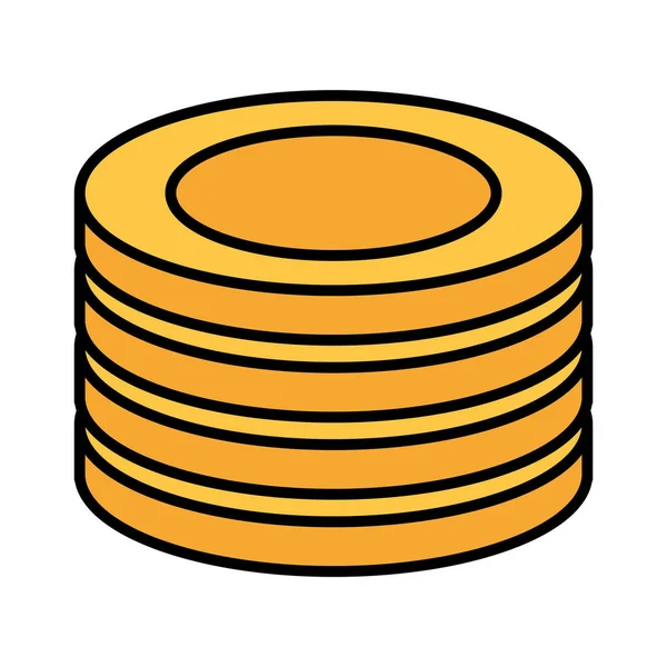 Pile pièces argent — Image vectorielle