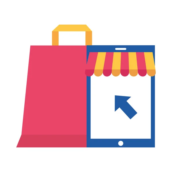 Acquisto online e-commerce — Vettoriale Stock