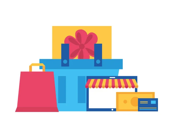 Online kopen van e-commerce — Stockvector
