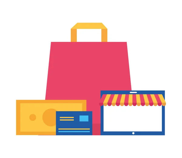 Acquisto online e-commerce — Vettoriale Stock