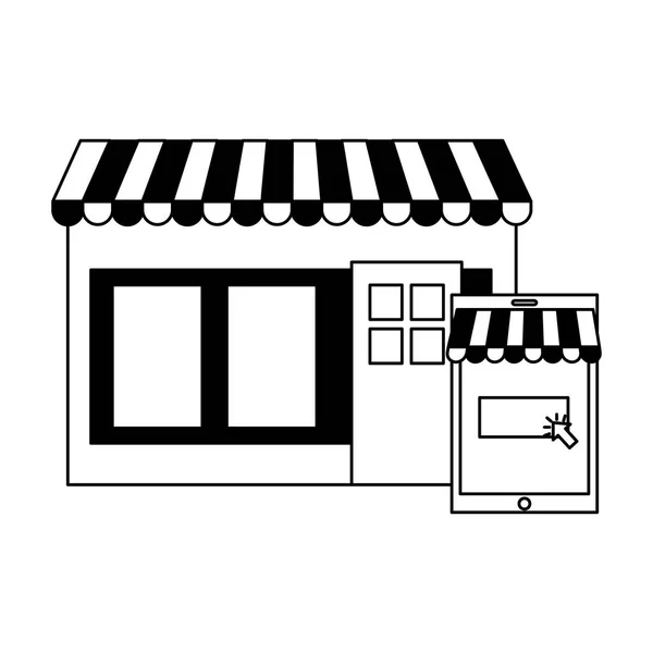 Comercio electrónico de compras en línea — Archivo Imágenes Vectoriales