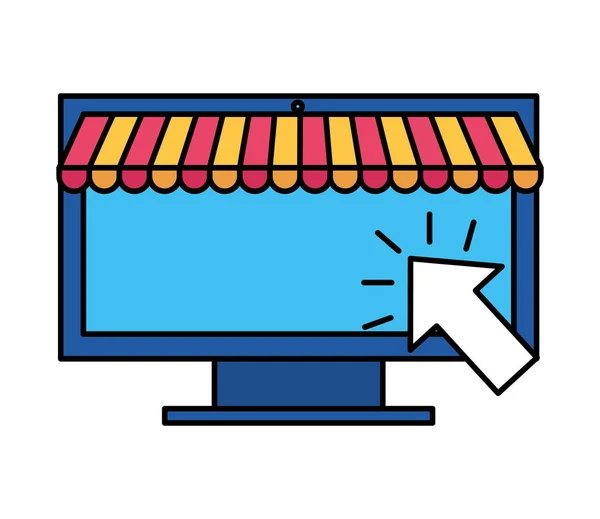 Achat en ligne commerce électronique — Image vectorielle