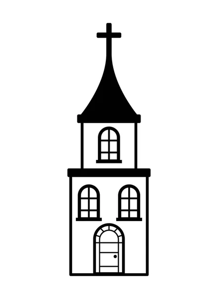 Церковный крест на белом фоне — стоковый вектор