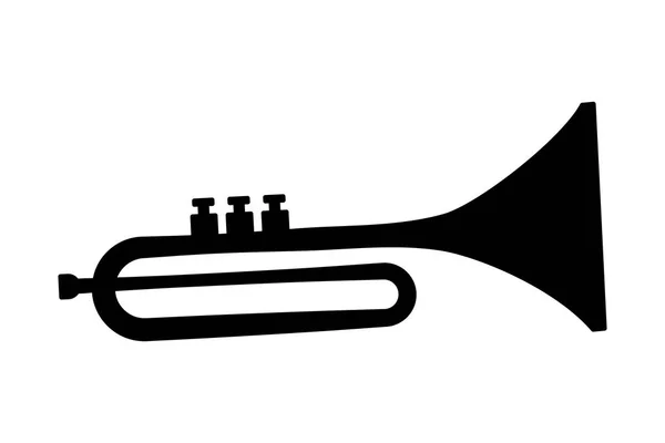 Beyaz arka planda müzik aleti trompet — Stok Vektör