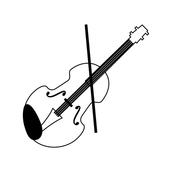 Hegedű hangszer fehér háttér — Stock Vector