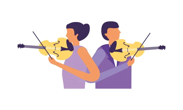 Música personas instrumentos — Vector de stock