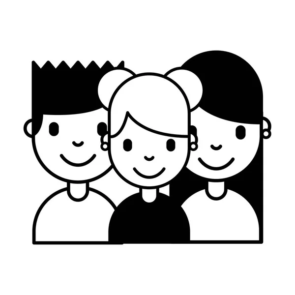 Group people team on white background — Stock Vector