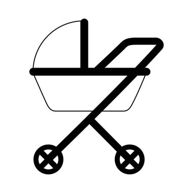 Çocuk arabası bebek beyaz arka plan üzerinde