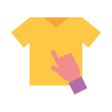 El tıklatın tshirt online alışveriş kavramı