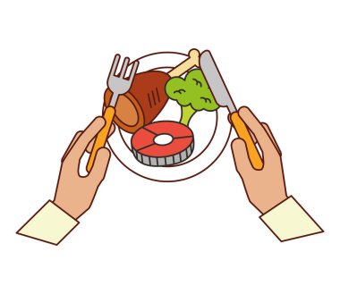çatal bıçak yemek holding eller