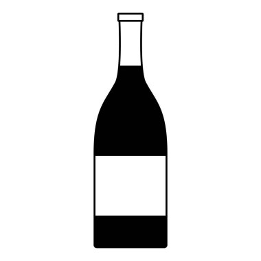 Beyaz arka plan üzerinde şampanya şişe