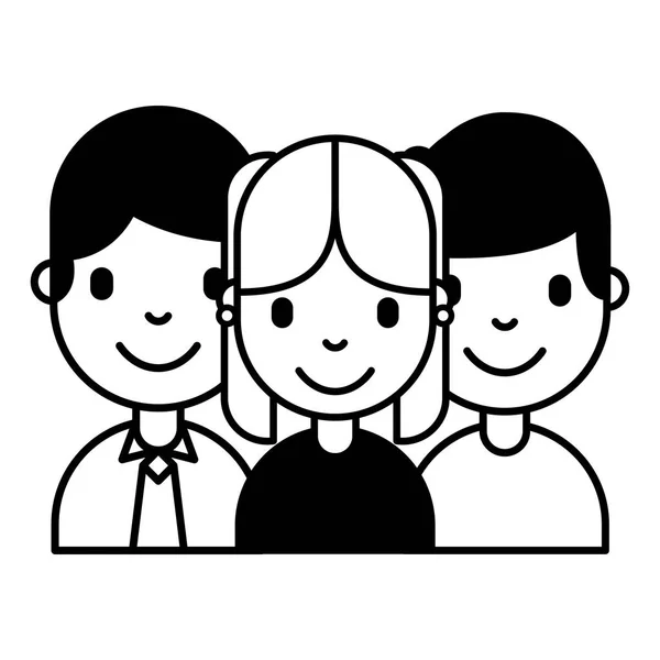 Equipo de personas del grupo en fondo blanco — Vector de stock