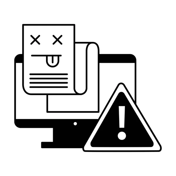 Computer warning error page information — Stock Vector