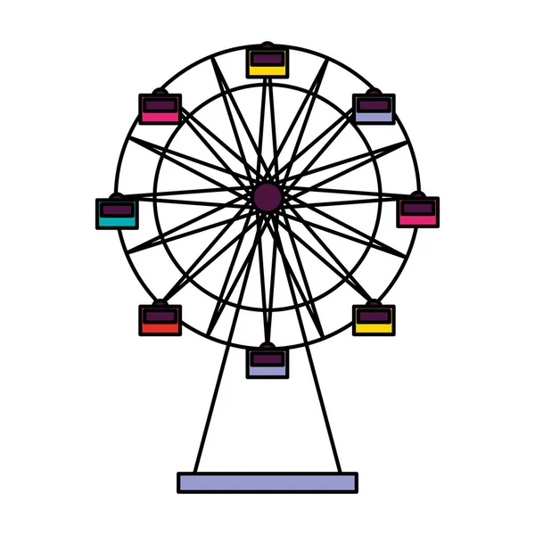 Ferris wheel carnival on white background — Stock Vector