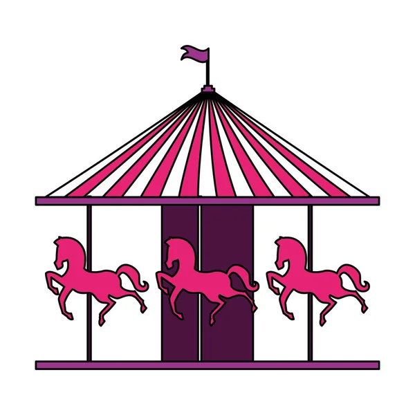 Carrusel circo carnaval — Vector de stock