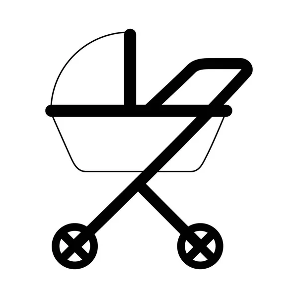 Pram baby op witte achtergrond — Stockvector