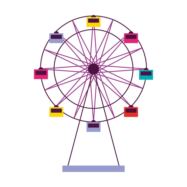 Carnaval de la roue ferris sur fond blanc — Image vectorielle