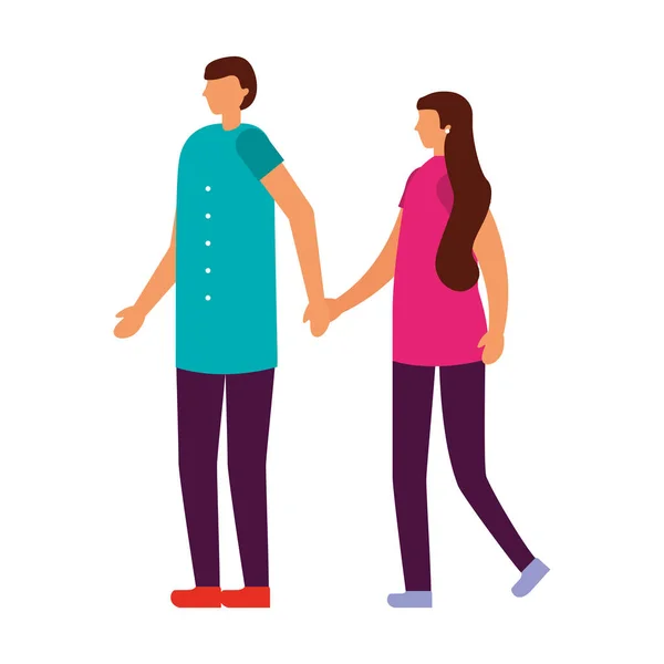 Paar hält Händchen — Stockvektor
