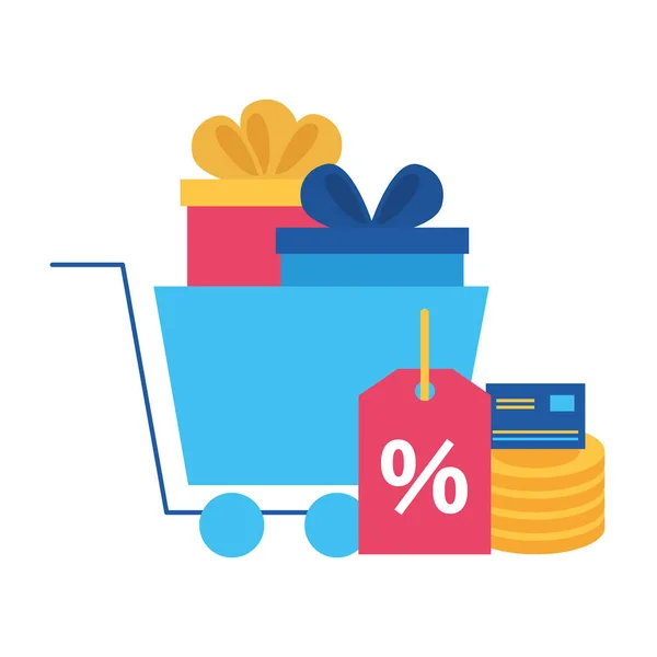 Çevrimiçi alışveriş kavramı — Stok Vektör