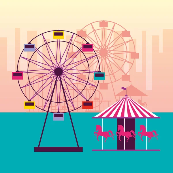 Fun fair carnival — Stock Vector