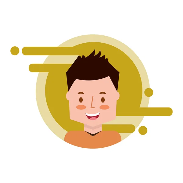 Muž tvář kreslený obrázek znaku — Stockový vektor