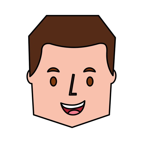 Uomo volto cartone animato immagine del personaggio — Vettoriale Stock